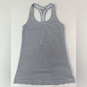 Lululemon Racerback Knit Tank Top black & white striped